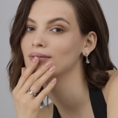 Серьги из серебра с горным хрусталем