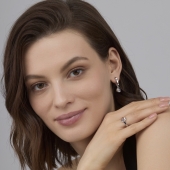 Серьги из серебра с горным хрусталем