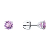 Серьги из серебра с аметистами