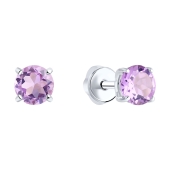 Серьги из серебра с аметистами