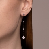 Серьги из серебра с фианитами