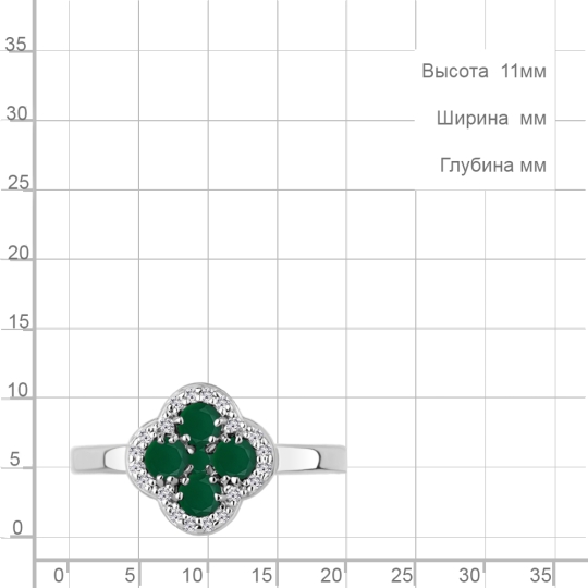 Кольцо из серебра с позолотой и фианитами