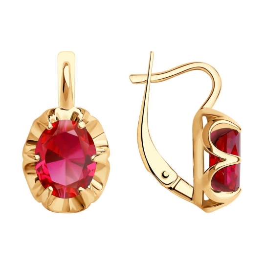 Серьги из золота с фианитами