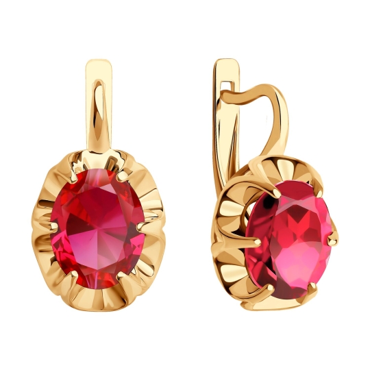 Серьги из золота с фианитами