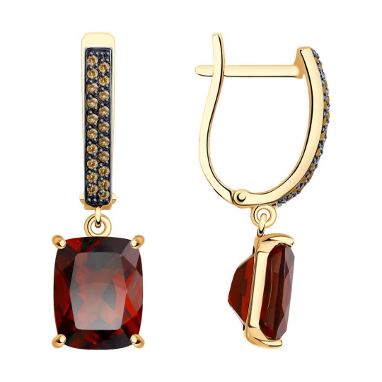 Серьги из белого золота с выращенными бриллиантами