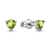 Серьги из серебра с хризолитами
