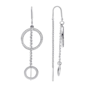 Серьги из серебра с фианитами
