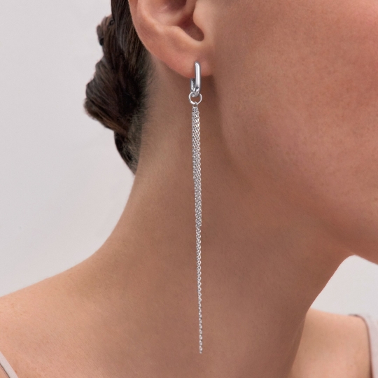 Серьги из серебра с позолотой, жемчугом и фианитами