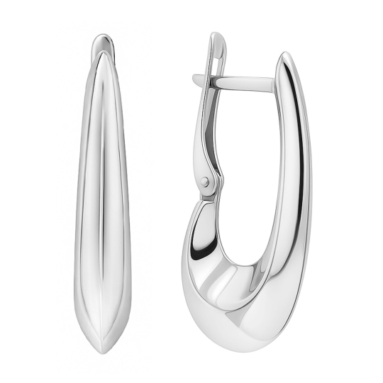 Серьги из серебра с фианитами
