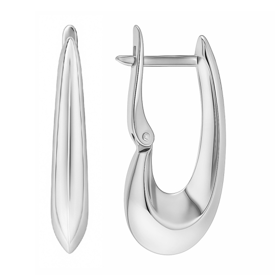 Серьги из серебра с фианитами