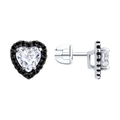 Серьги из серебра с фианитами