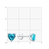 Серьги из серебра с фианитами