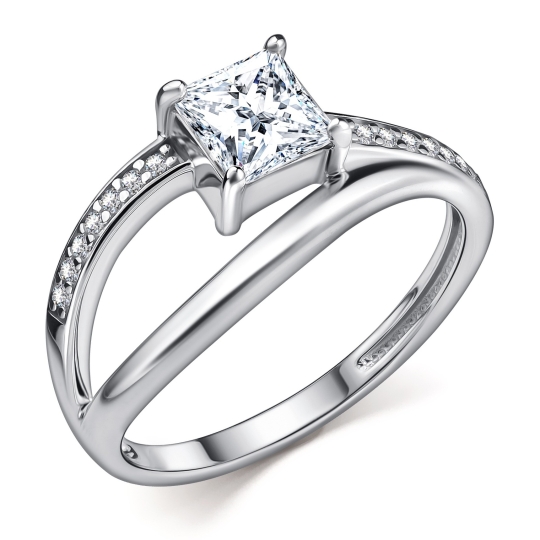 Серьги из серебра с фианитами