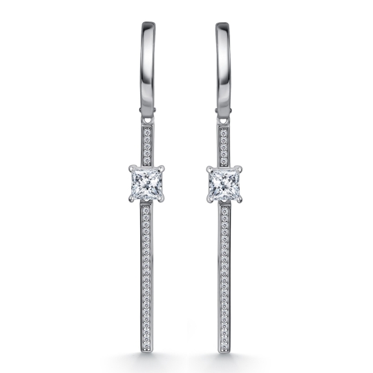 Серьги из серебра с фианитами