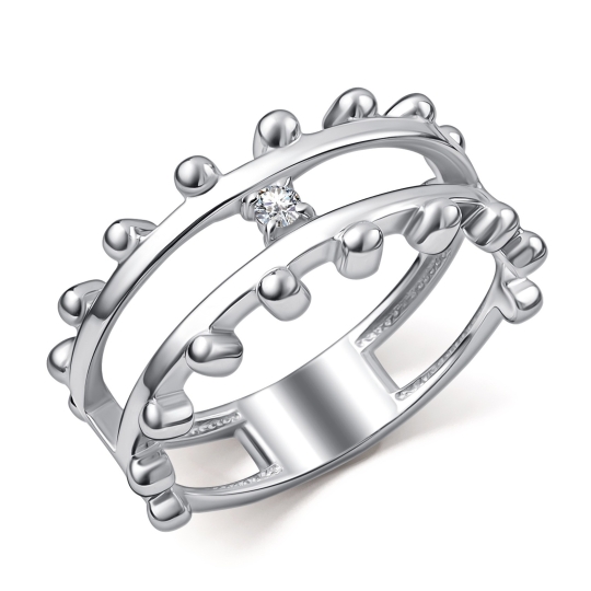 Серьги из серебра с фианитами