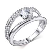 Кольцо из серебра с фианитами