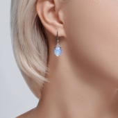 Серьги из серебра с опалитами и фианитами