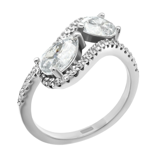 Серьги из серебра с фианитами