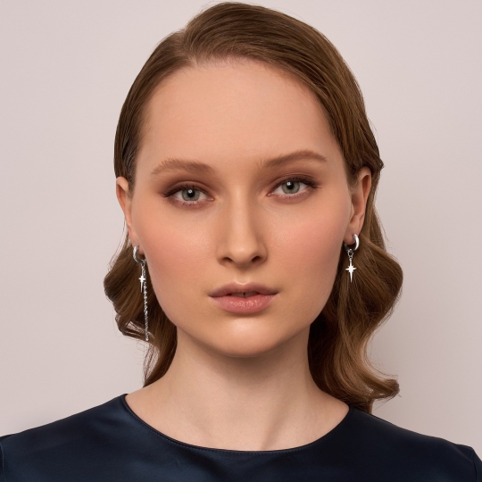 Асимметричные серьги-трансформеры из серебра