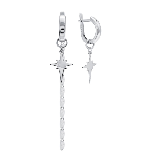 Серьги из серебра с фианитами