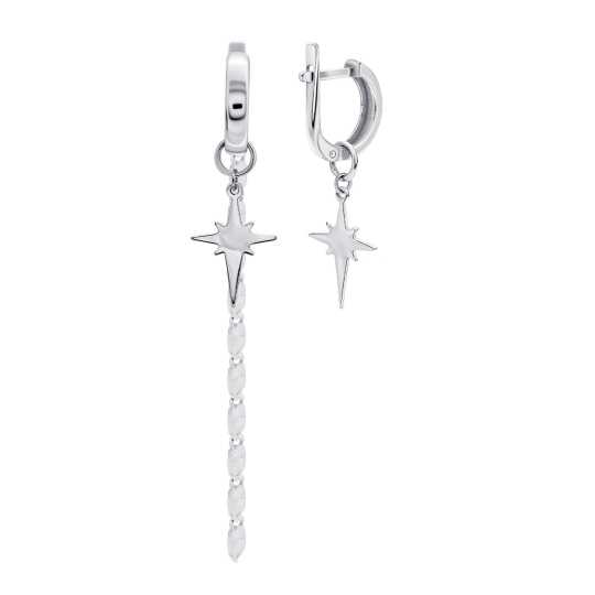 Серьги из серебра с фианитами