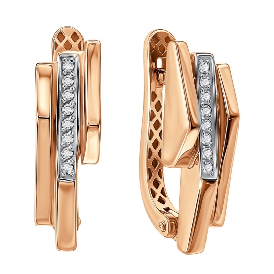 Серьги из золота с топазами и фианитами 