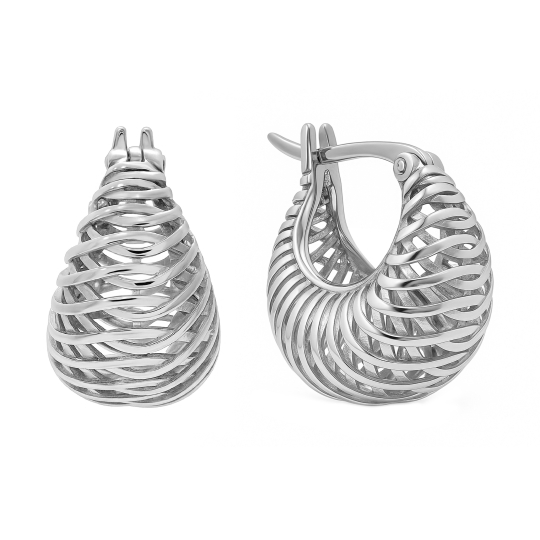 Серьги из серебра с ювелирными кристаллами