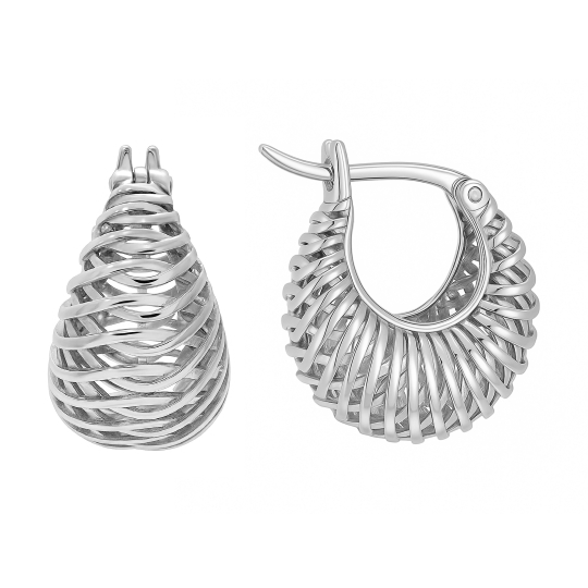 Серьги из серебра с ювелирными кристаллами