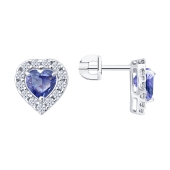 Серьги из серебра с фианитами