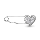 Брошь-булавка из серебра с фианитами