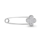 Брошь-булавка из серебра с фианитами