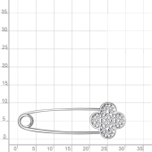 Брошь-булавка из серебра с фианитами