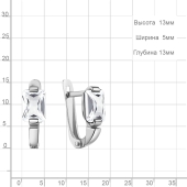 Серьги из серебра с фианитами