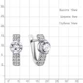 Серьги из серебра с фианитами