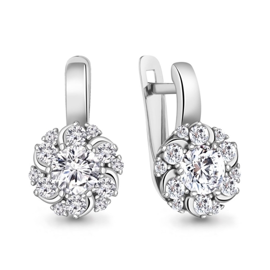 Серьги из серебра с корундами