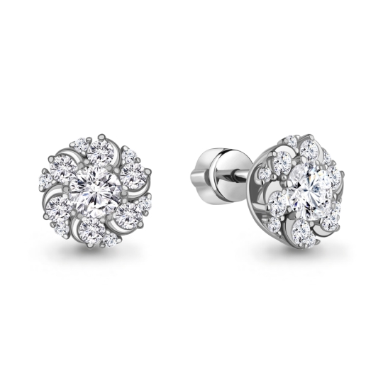 Серьги из серебра с фианитами