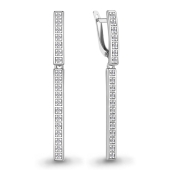 Серьги из серебра с фианитами