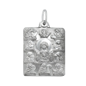 Подвеска из серебра с образом Божьей Матери 