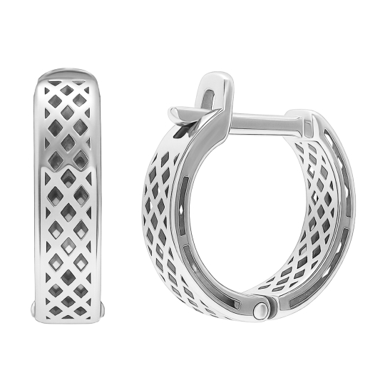 Серьги из серебра с фианитами