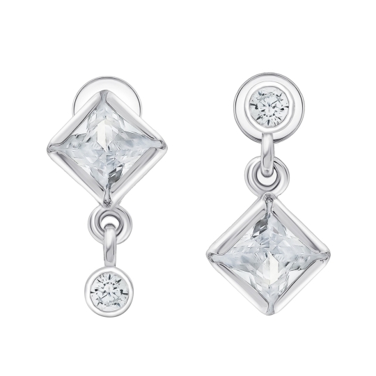 Серьги из серебра с топазами