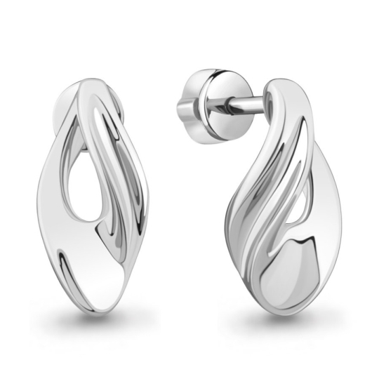 Серьги из серебра с фианитами