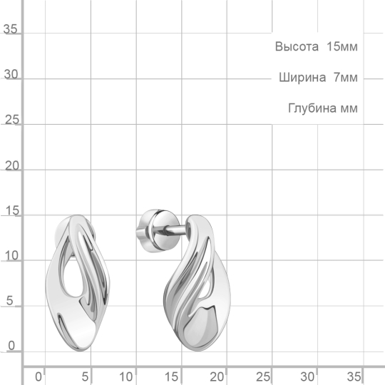 Серьги из серебра с фианитами