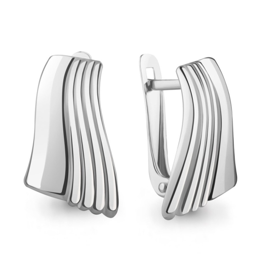Серьги из серебра с фианитами