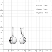 Серьги из серебра с эмалью и фианитами
