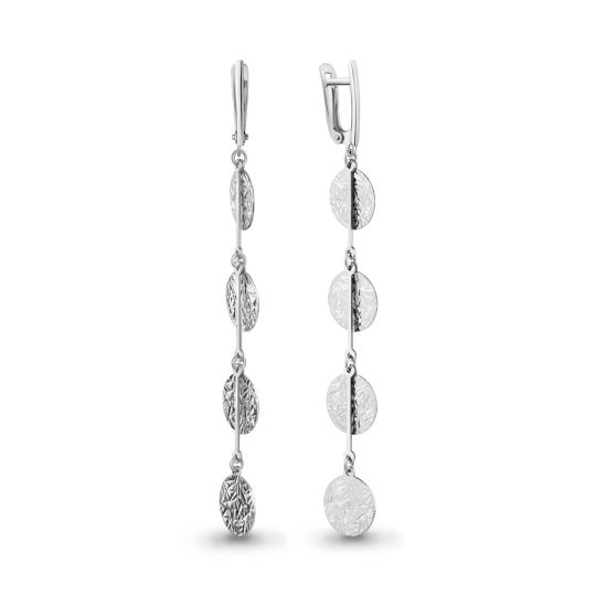 Серьги из серебра с фианитами