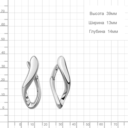 Серьги из серебра с кристаллами Swarovski