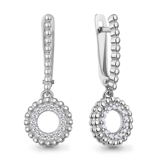 Серьги из серебра с бриллиантами