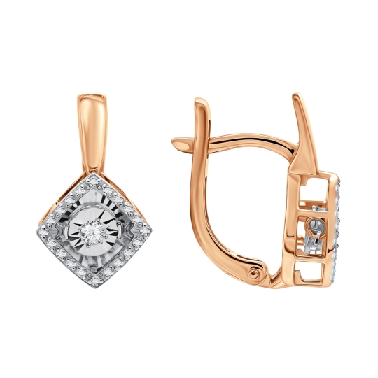 Подвеска из золота с "танцующим" бриллиантом и бриллиантами