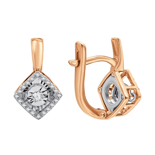 Подвеска из золота с "танцующим" бриллиантом и бриллиантами