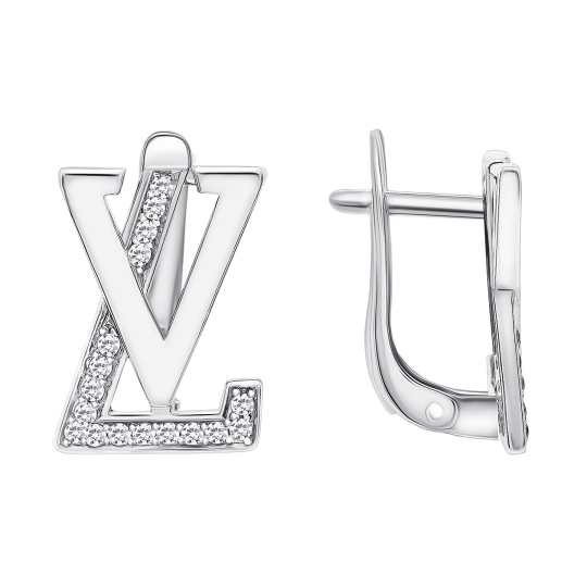 Серьги из серебра с кристаллами Swarovski